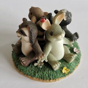 Cute Circle of Friends Fitz & Floyd Charming Tails Mouse Raccoon Skunk Rabbit